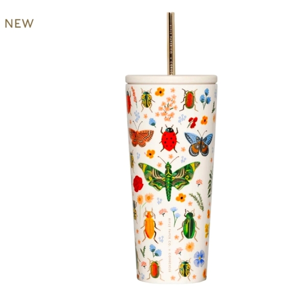 ❤️BUY 2 GET 1 FREE  Colorful Insect Print Tumbler, 24 oz. Cold Cup, Curio - Picture 2 of 5